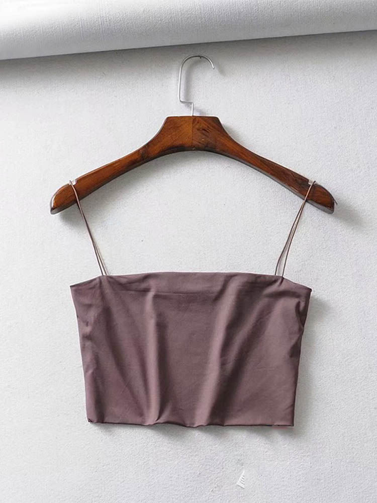Miniatura: 2022 Summer Women's Crop Top Sexy Elastic Cotton Camis sleeveless Short Tank Top