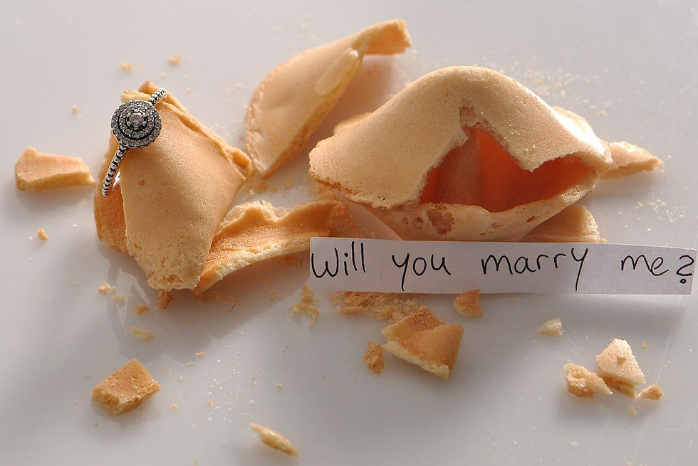 Cute proposal idea with fortune cookie.
