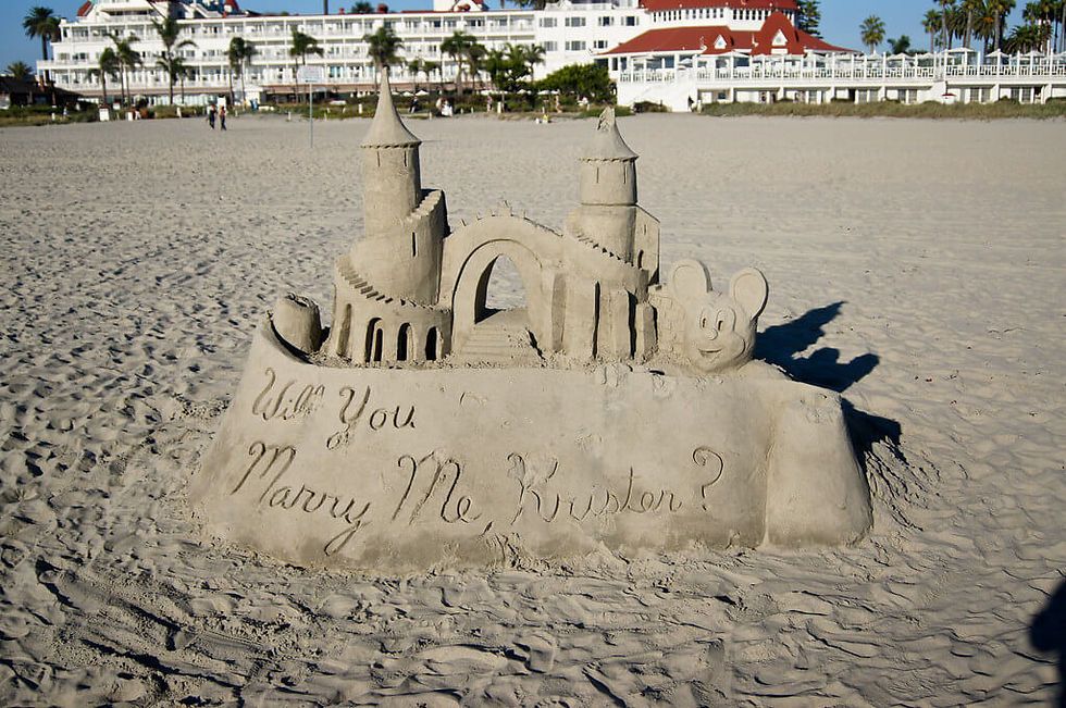 Castle as a metaphor for marriage proposal.