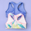 Thumbnail: Girls' 2pk Geo Print Sports Bra - More Than Magic™ Purple/Pink T