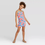 Thumbnail: Girls' Floral Print Knit Romper - Cat & Jack Neon Pink T