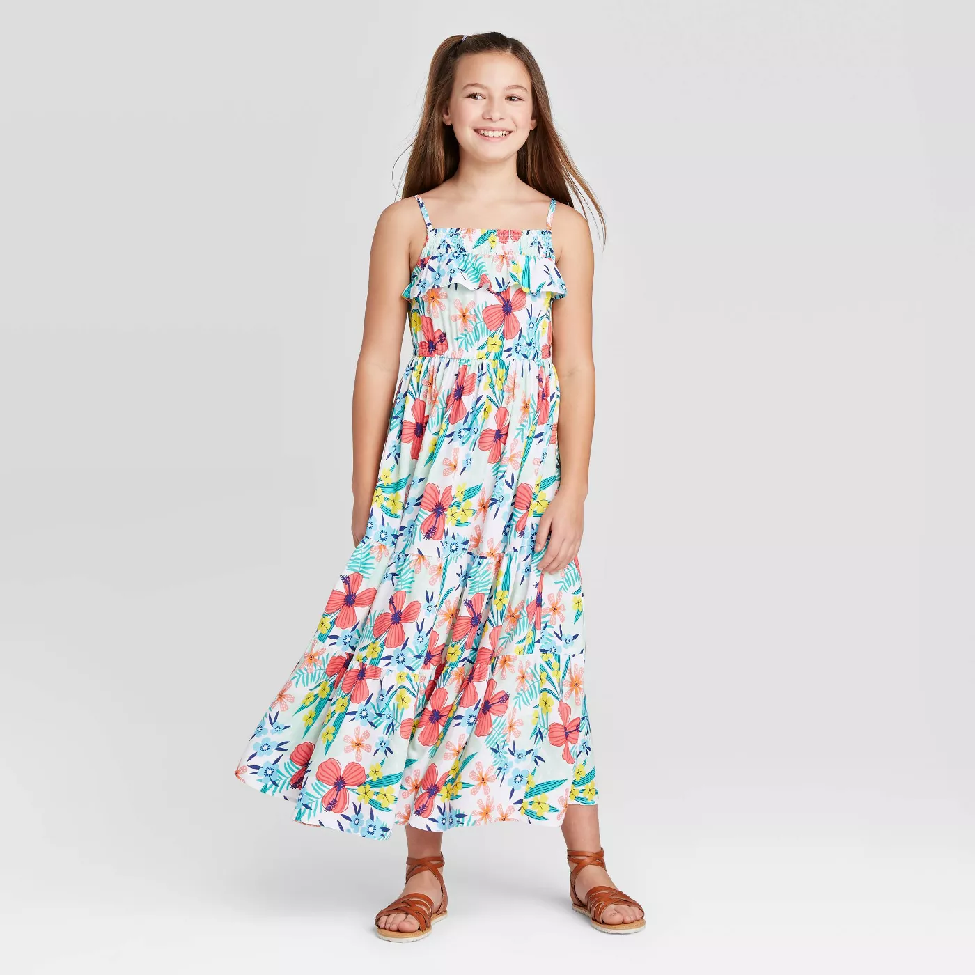 Girls' Floral Maxi Dress - Cat & Jack  White T