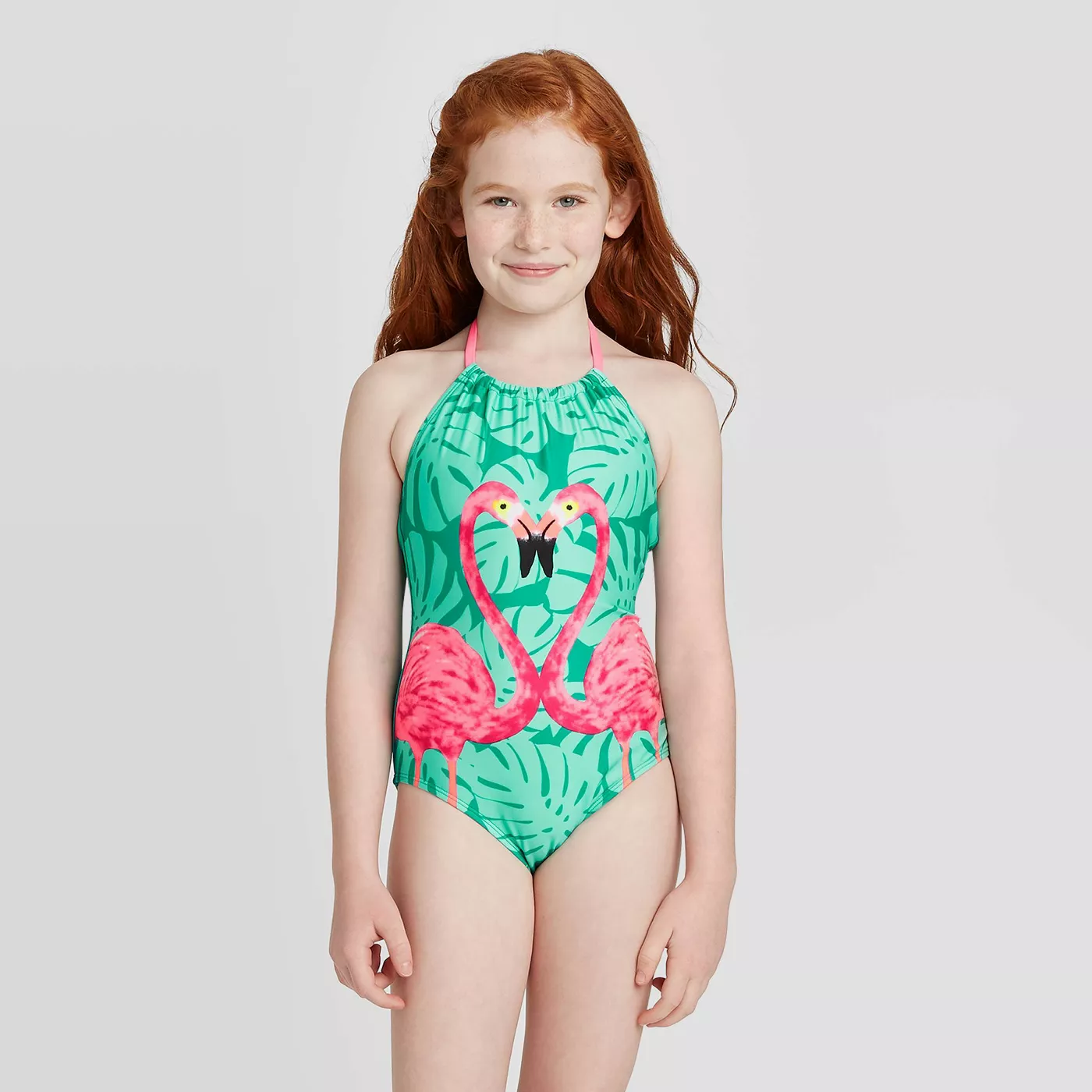 Girls' Flamingo Love One Piece Swimsuit - Cat & Jack Turquoise T