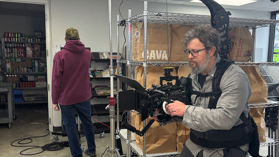 DP Josh Steadman frames up the camera at North Raleigh Ministries