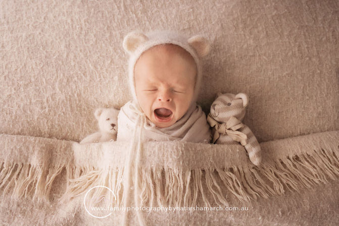 Newborn photography unsettled baby Brisbane studio Bunya