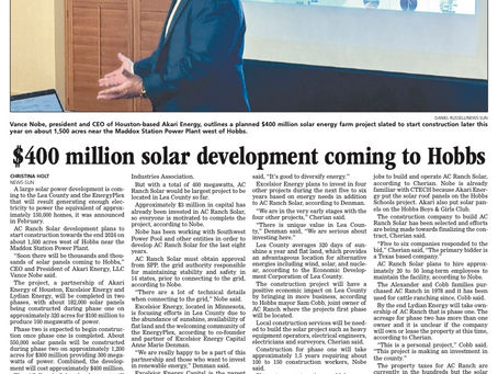 President Featured in Sunday Post