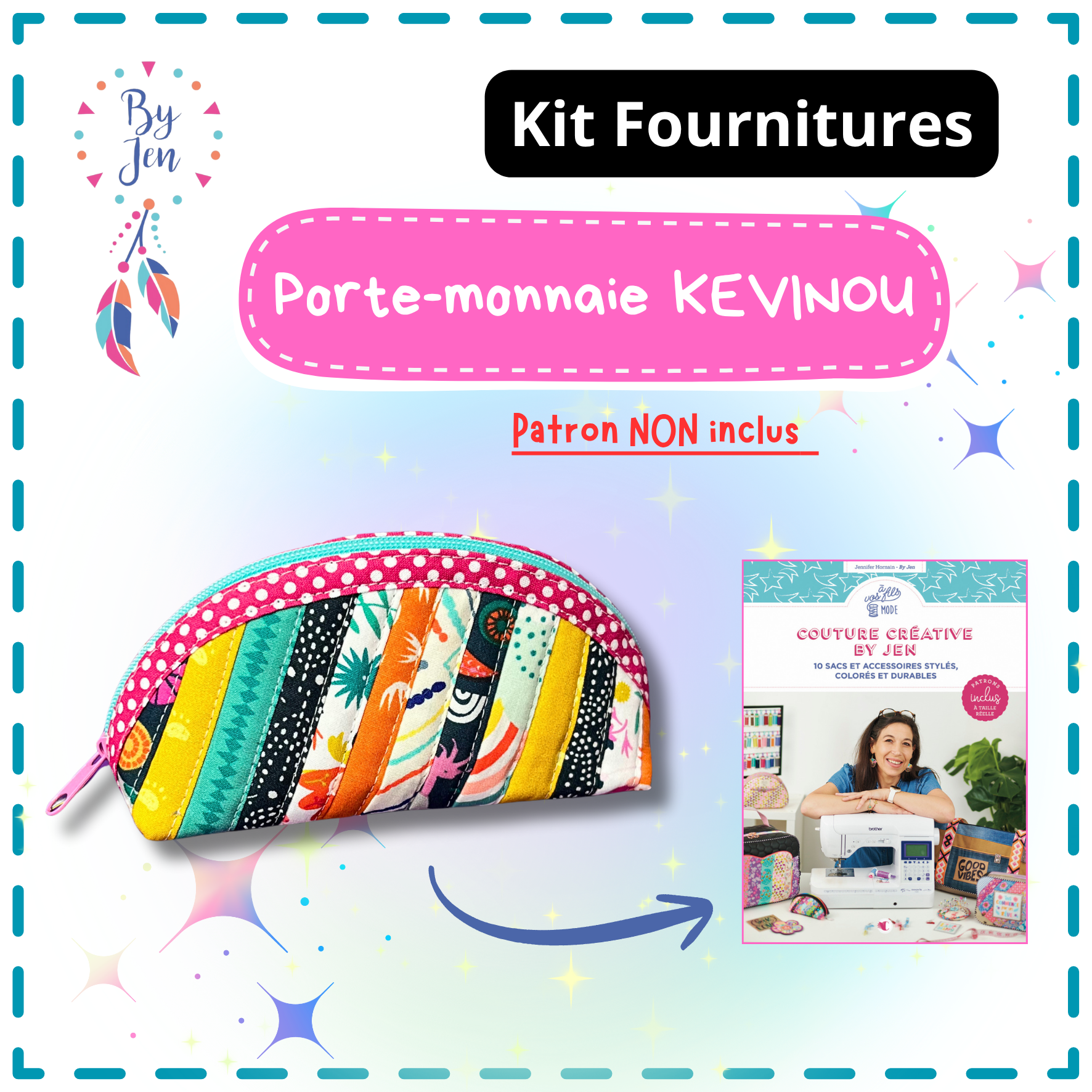 kit fournitures Porte-monnaie KEVINOU By Jen