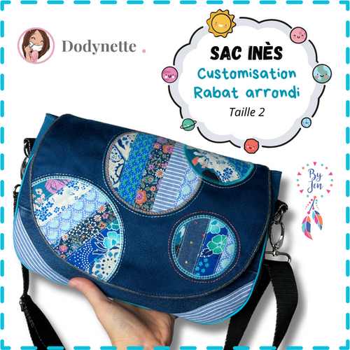 Customisation Rabat arrondi Sac Inès taille Patron PDF By