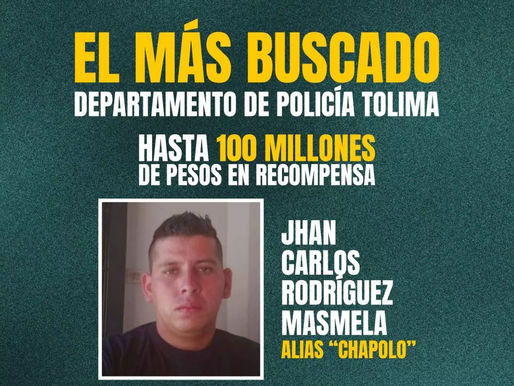 Gobernación reitera recompensa de $100 millones por alias “Chapolo”, presunto cabecilla delincuencial en el sur del departamento