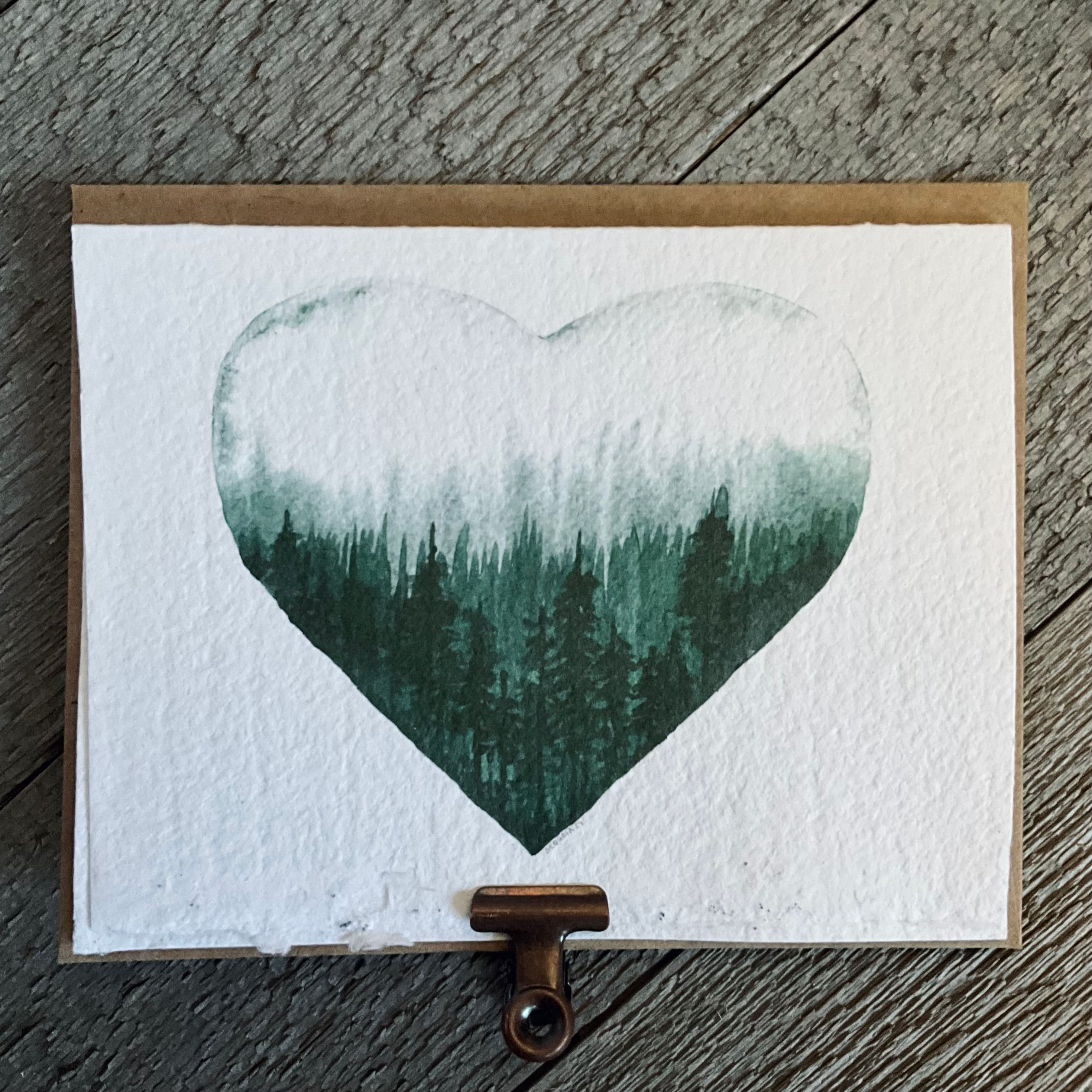 Misty Green Forest heart
