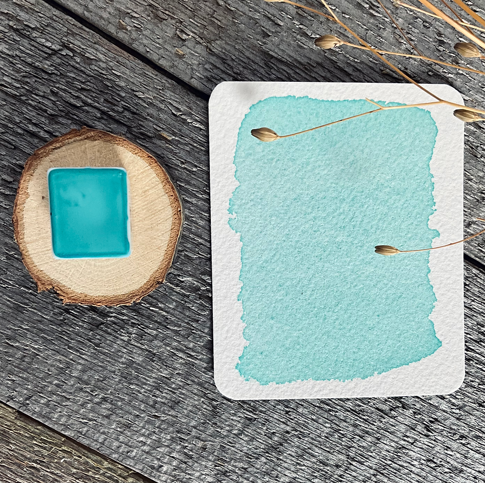 GREEN TIDAL #07 Watercolor Paint / Half Pan