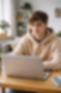 Teenage boy accessing online coaching