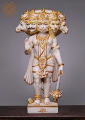 The Panchmukhi Hanuman Statue depicts the revered deity Lord Hanuman in his divine manifestation with five faces. Crafted meticulously from premium-grade materials such as marble or bronze, this sculpture captures Hanuman's valor and unwavering devotion.