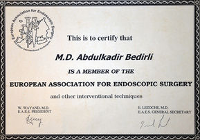 Member of European Association for Endoscopic Surgery Prof.Dr. Abdulkadir Bedirli
