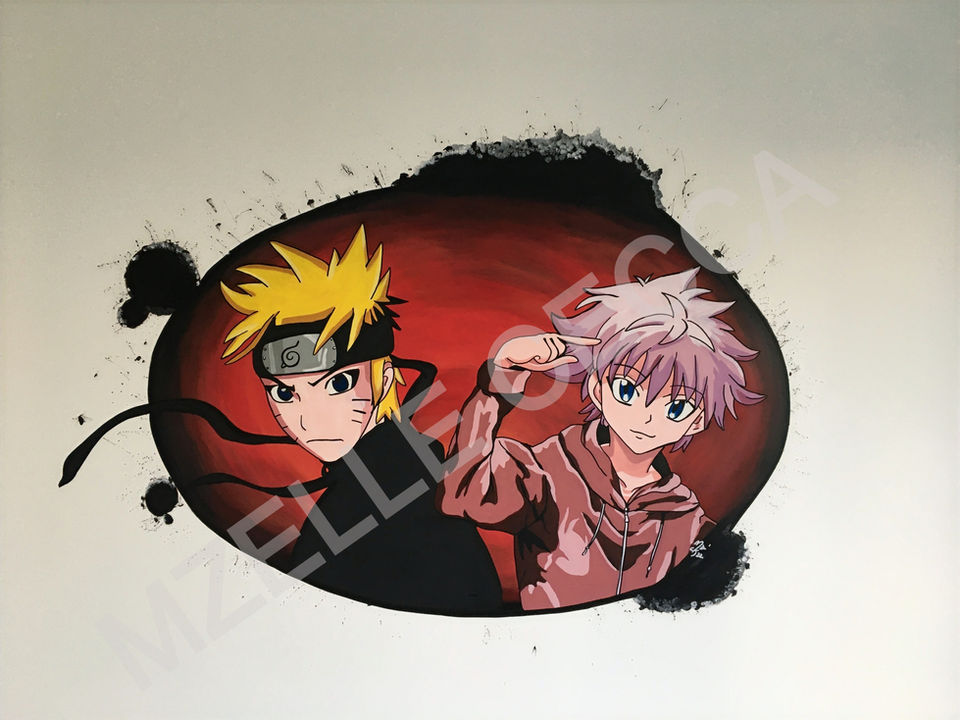 Décor mural manga chambre d'ado Naruto et Hunter x Hunter