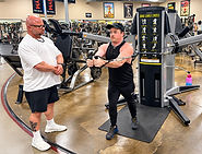 Personal trainer working with a member at Steel Gym in Palm Springs