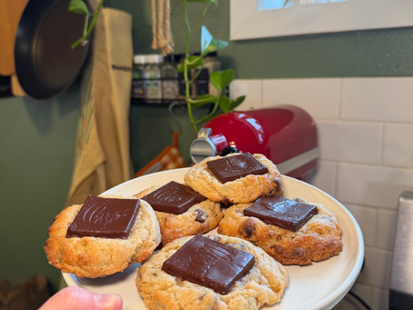 plate of banana chocolate chip cookies