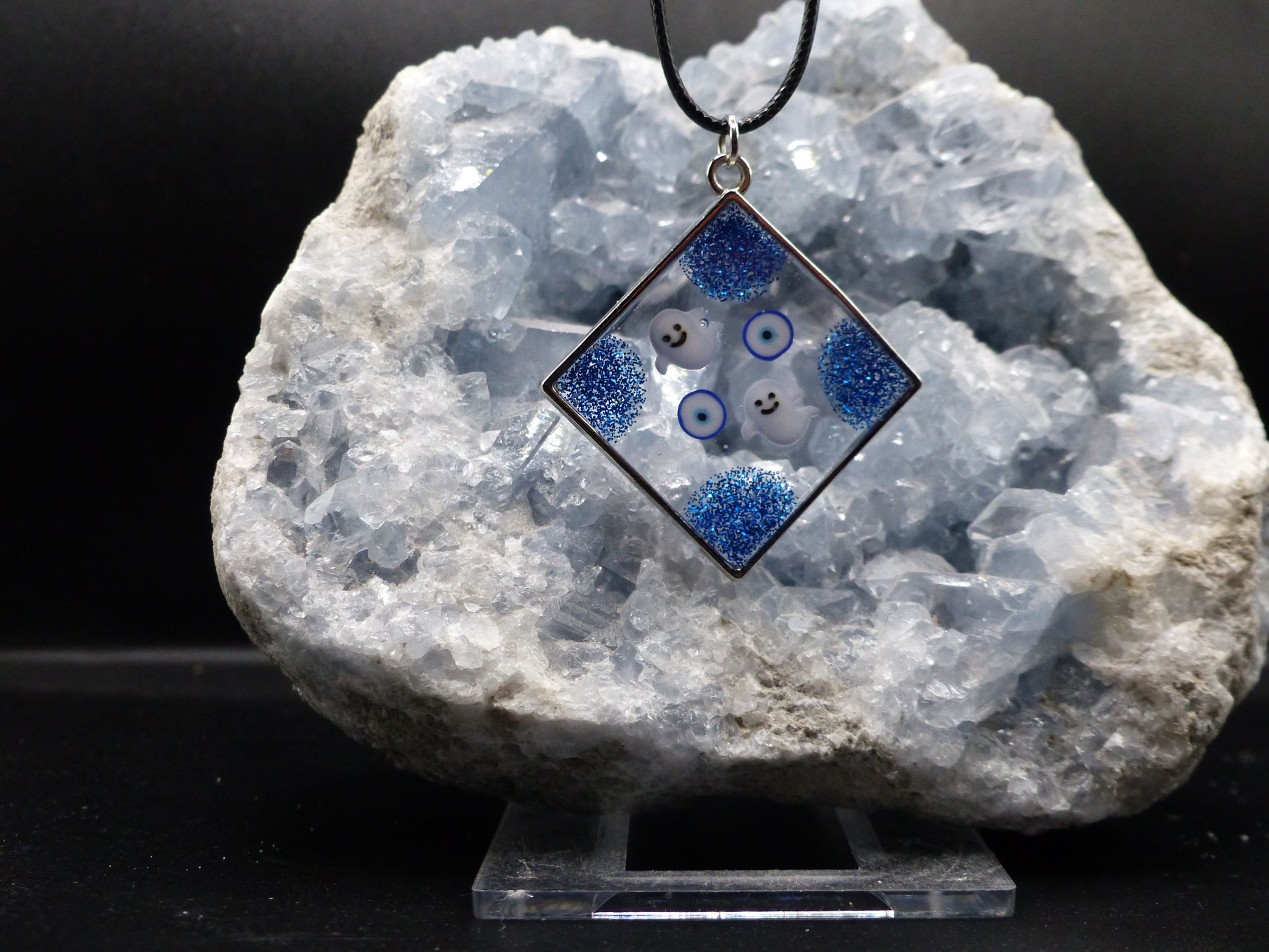 Pendentif « Baby Boo Family » –Deux petits fantômes blancs