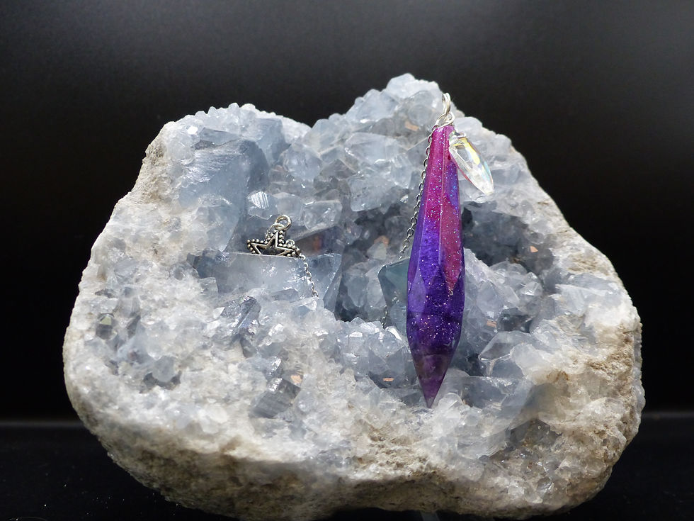 Miniature : Pendule divinatoire « Cœur d’Améthyste Violette » – Éclat royal et fragments