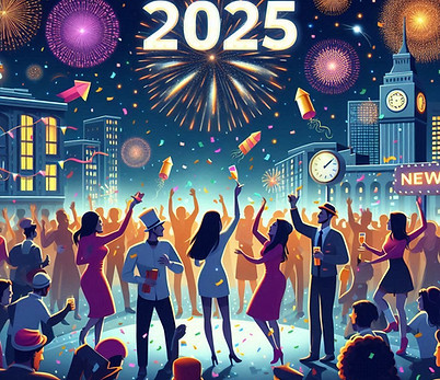 Des personnes fêtant 2025