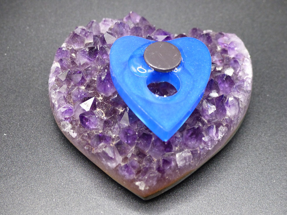 Miniature : Magnet Goutte « Boo Who Loved You » – Résine bleu océan & petit fantôme