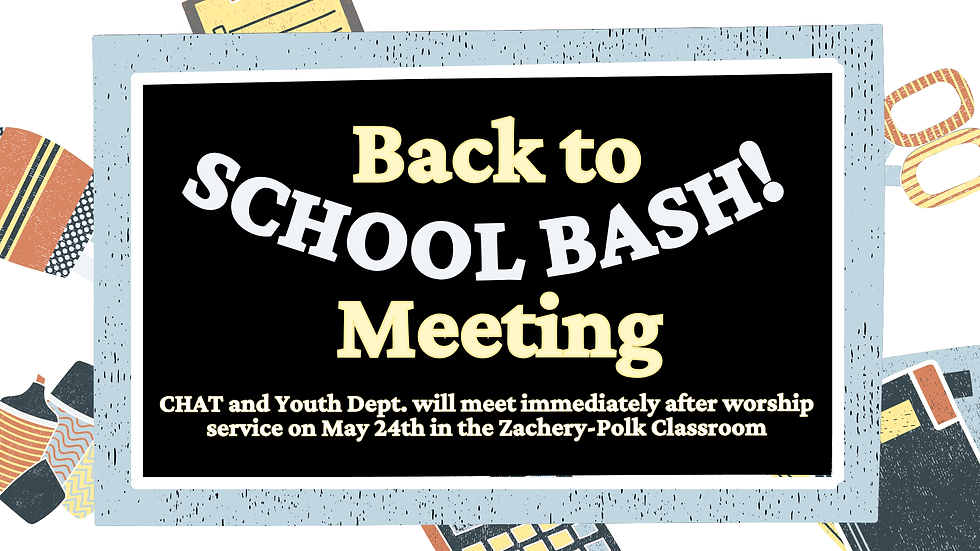 Back to School Bash Meeting
