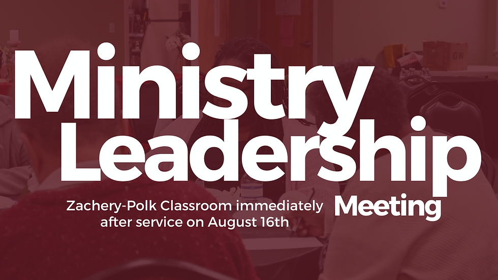 Ministry Leadership Meeting