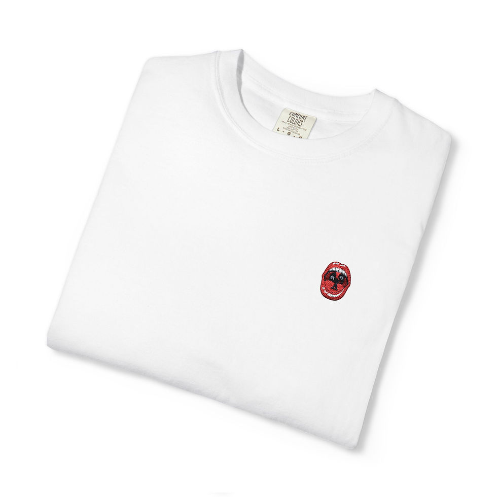 Thumbnail: BTV Lips Embroidered Unisex Garment-Dyed T-shirt