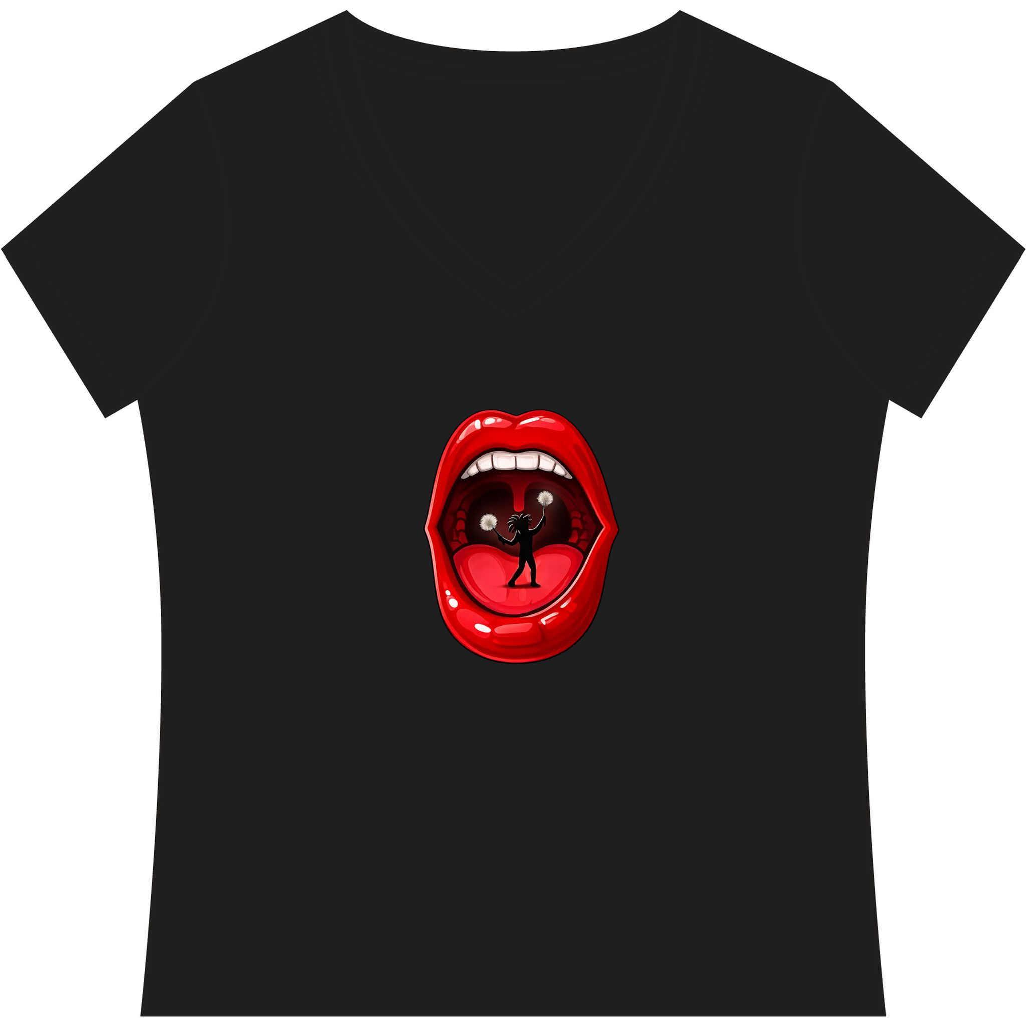 BTV Lips Women's Re-Tee V-Neck