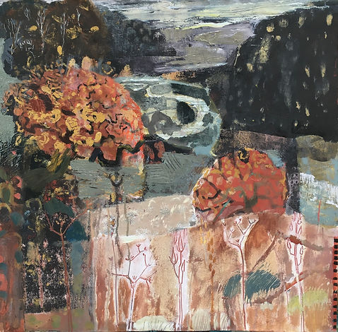 Oaks above Aber Glaslyn, Eryri (Snowdonia) Oil 66 x 65 cm.JPG