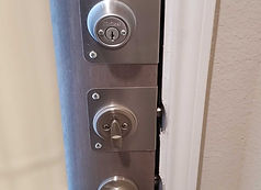a picture of a fresh deadbolt and wrap plate install