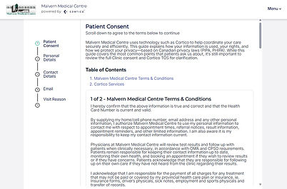 patient consent form, medical clinic terms and conditions, Ontario healthcare consent, family doctor patient agreement, clinic registration consent