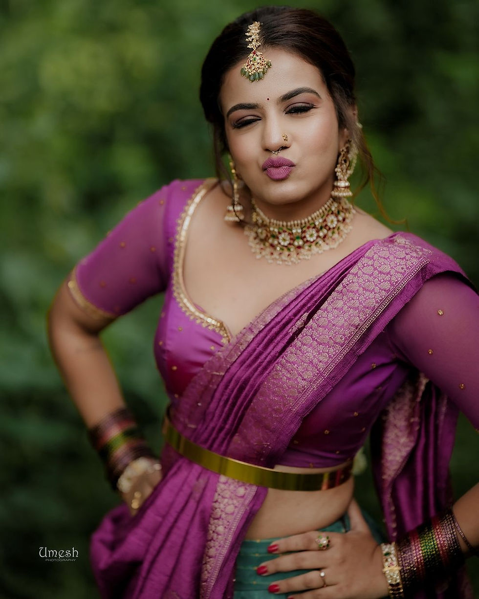 Thumbnail: Grapevine glam - Purple Green Lehenga Set