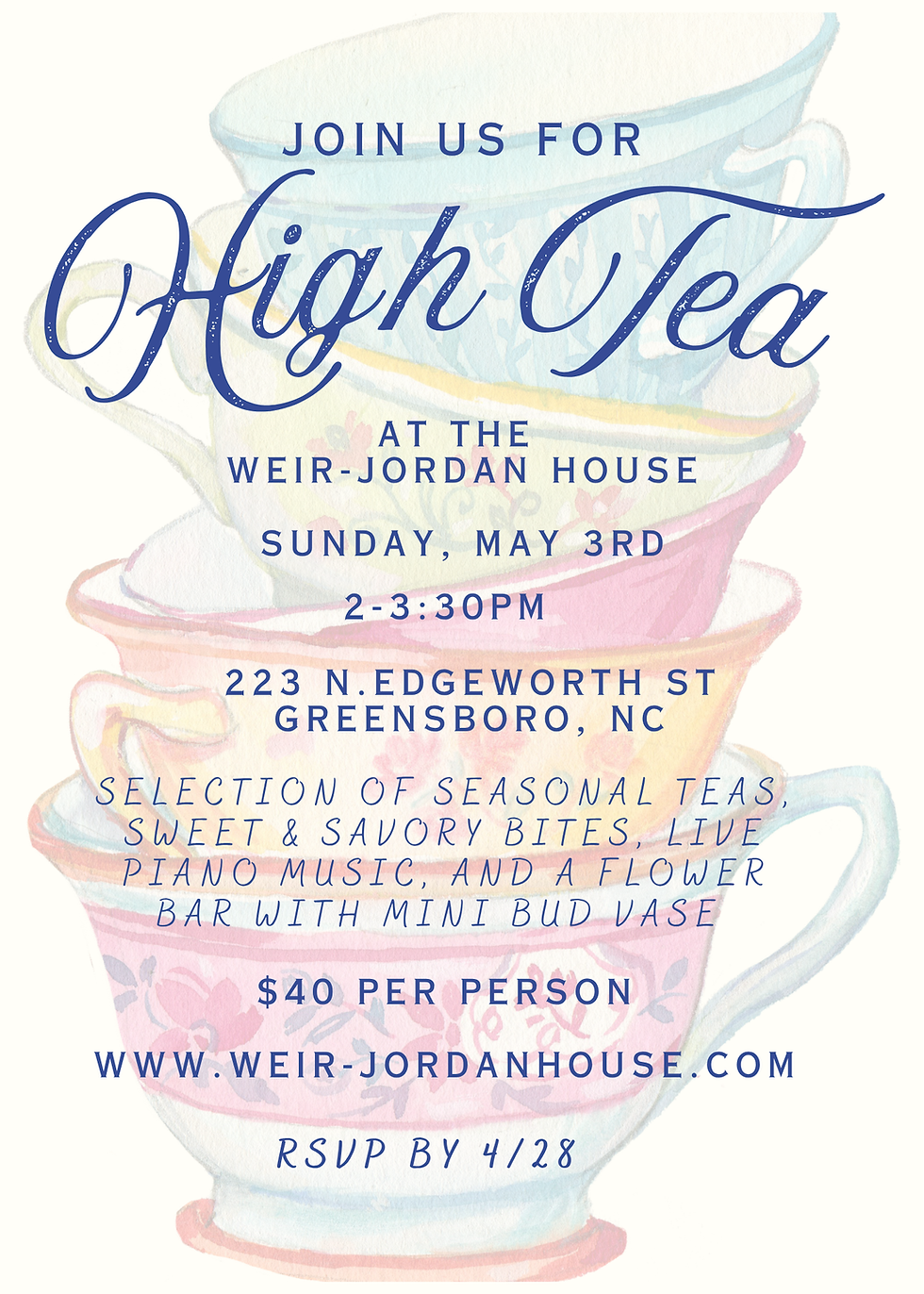 High Tea at The Weir-Jordan House