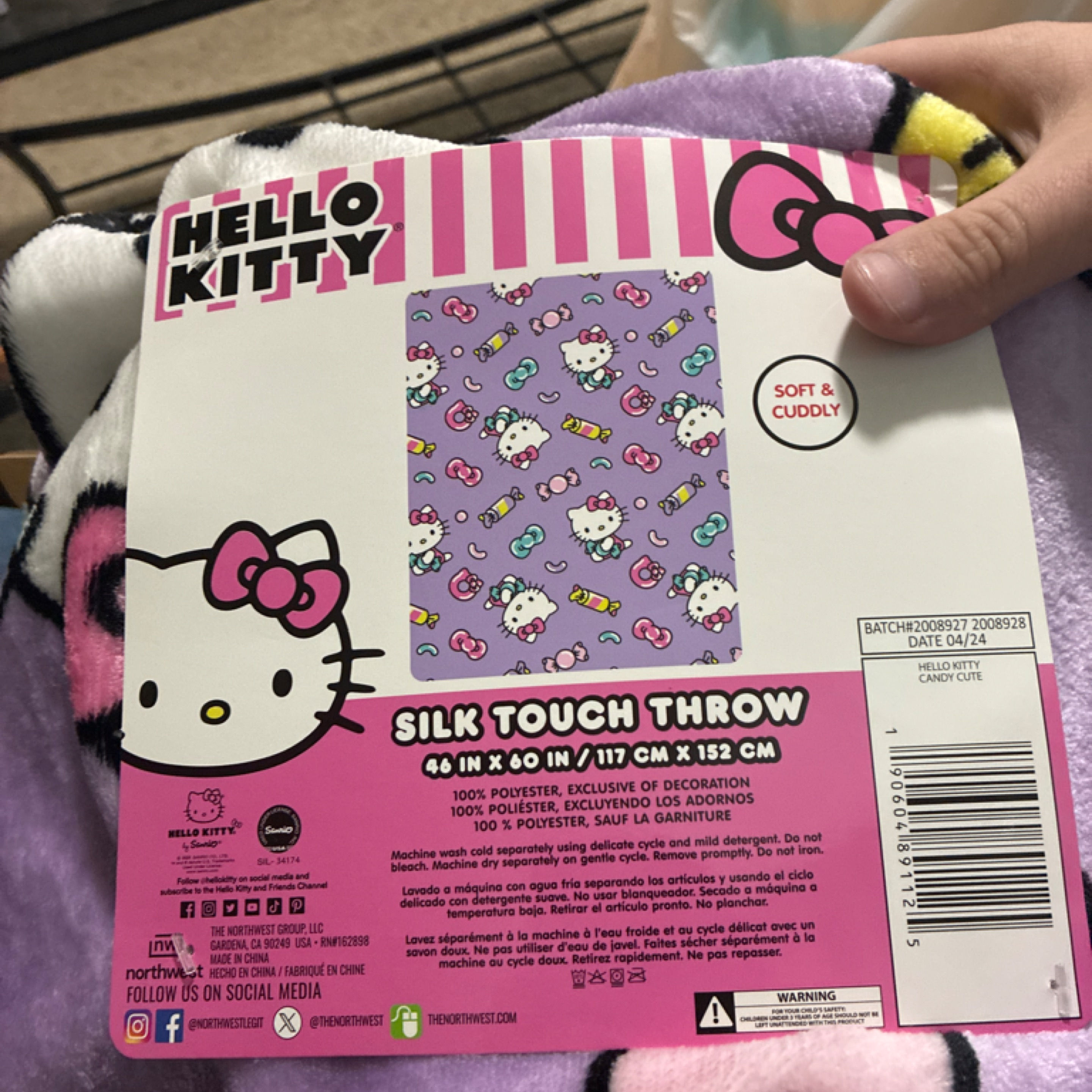 Candy Cute Silk Touch Throw Blanket 46 x 60 Soft Cozy Design for Home Decor