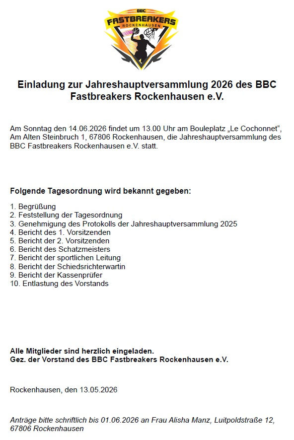 Jahreshauptversammlung 2026