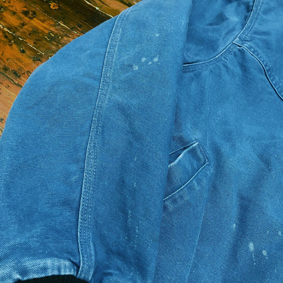 Miniatura: 80s Carhartt Corduroy Collar Blue Canvas Work Jacket / XL