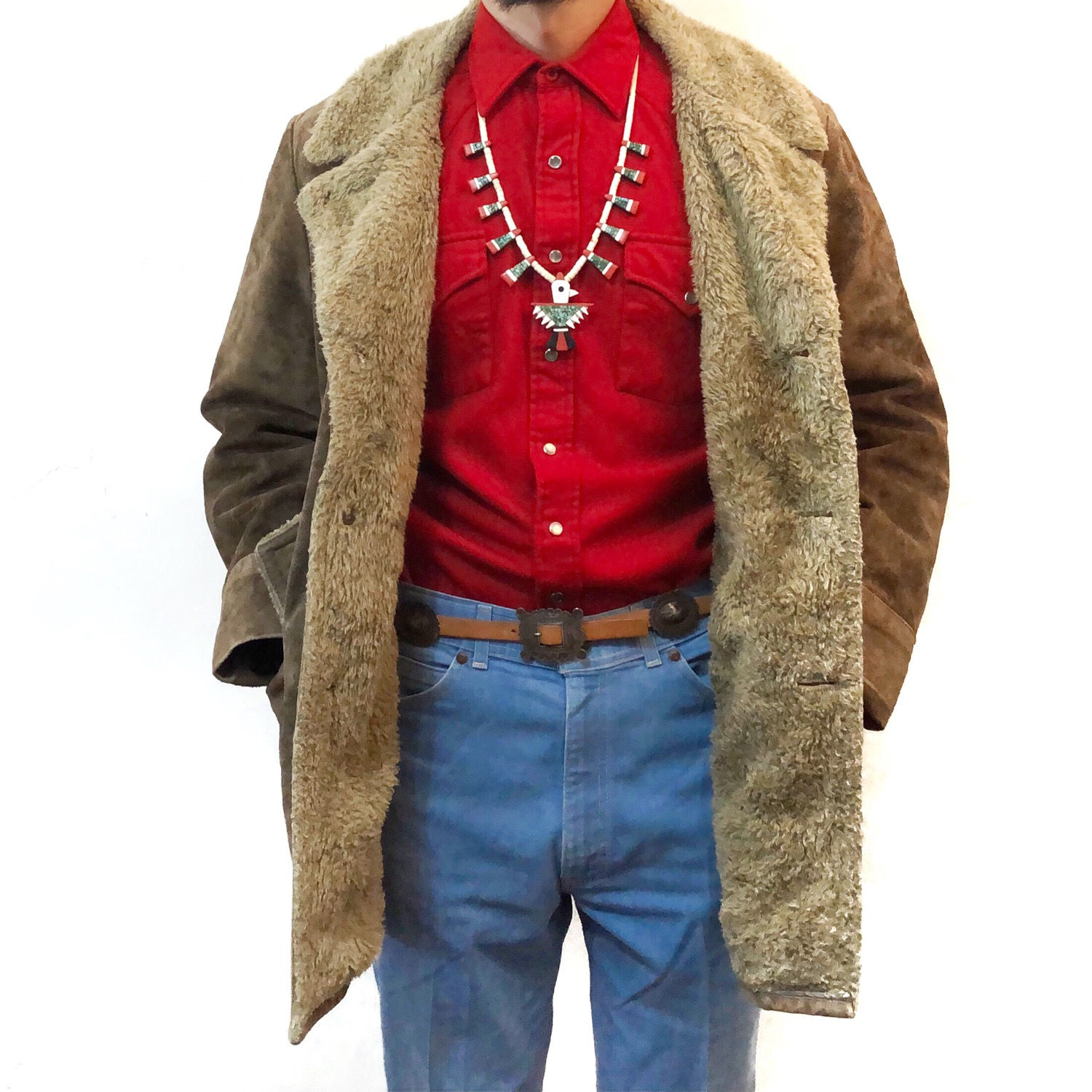 70s Suede Leather Jacket  / L