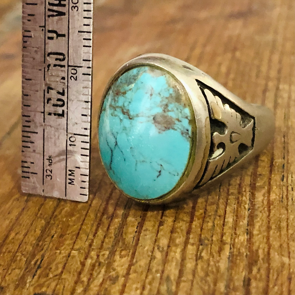 Miniatura: Sterling Silver  Thunder bird Turquoise Ring /11.5