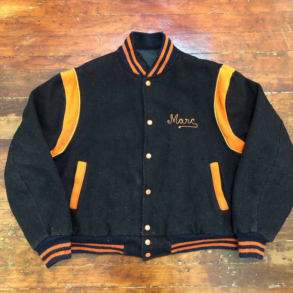 Miniatura: 70-80s Chain Stitch Wool Varsity Jacket / L