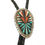 Miniatura: 70s Zuni Sterling Silver Multi Stone Inlay Bolo Tie 