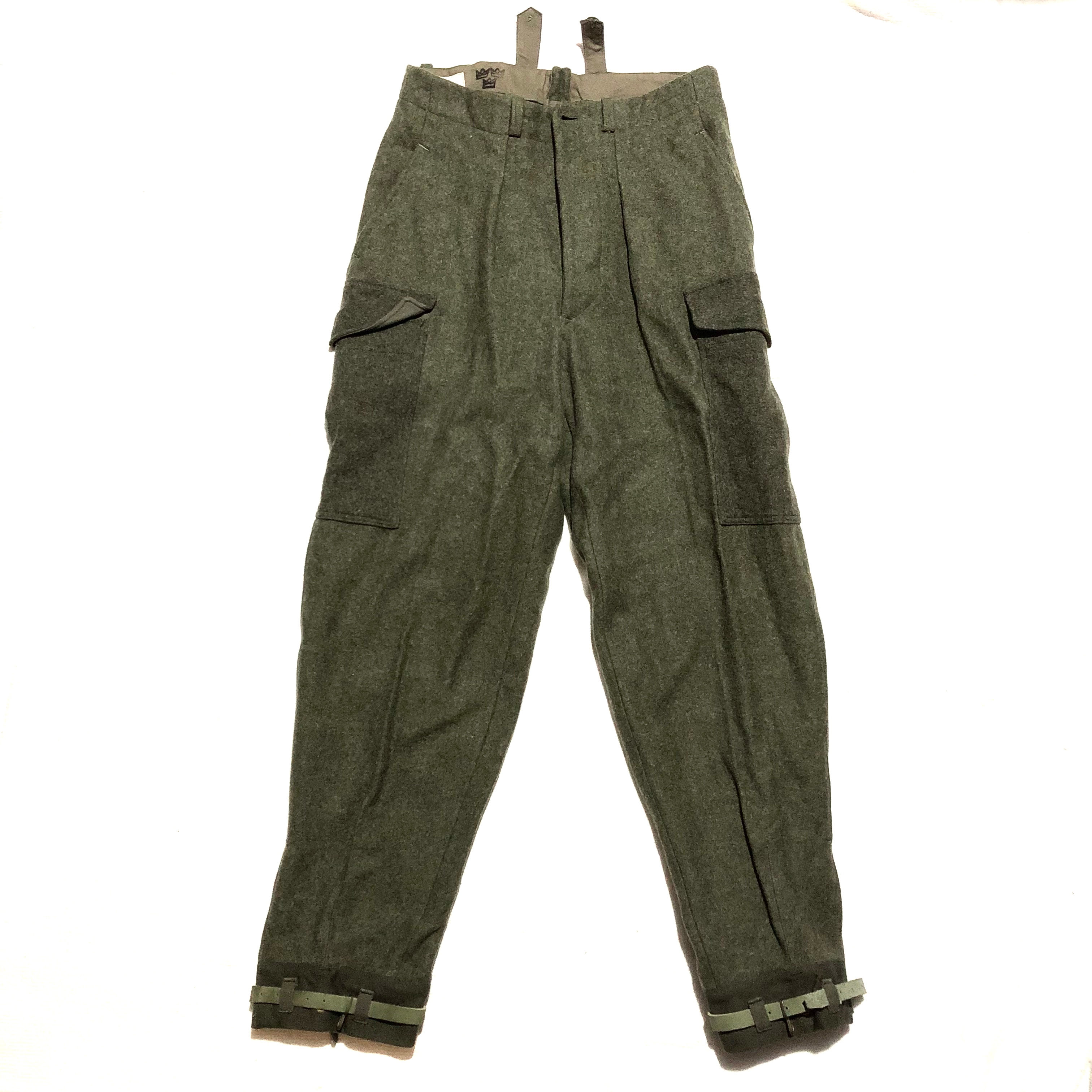 70s Swedish Army Wool Pants / 31-32