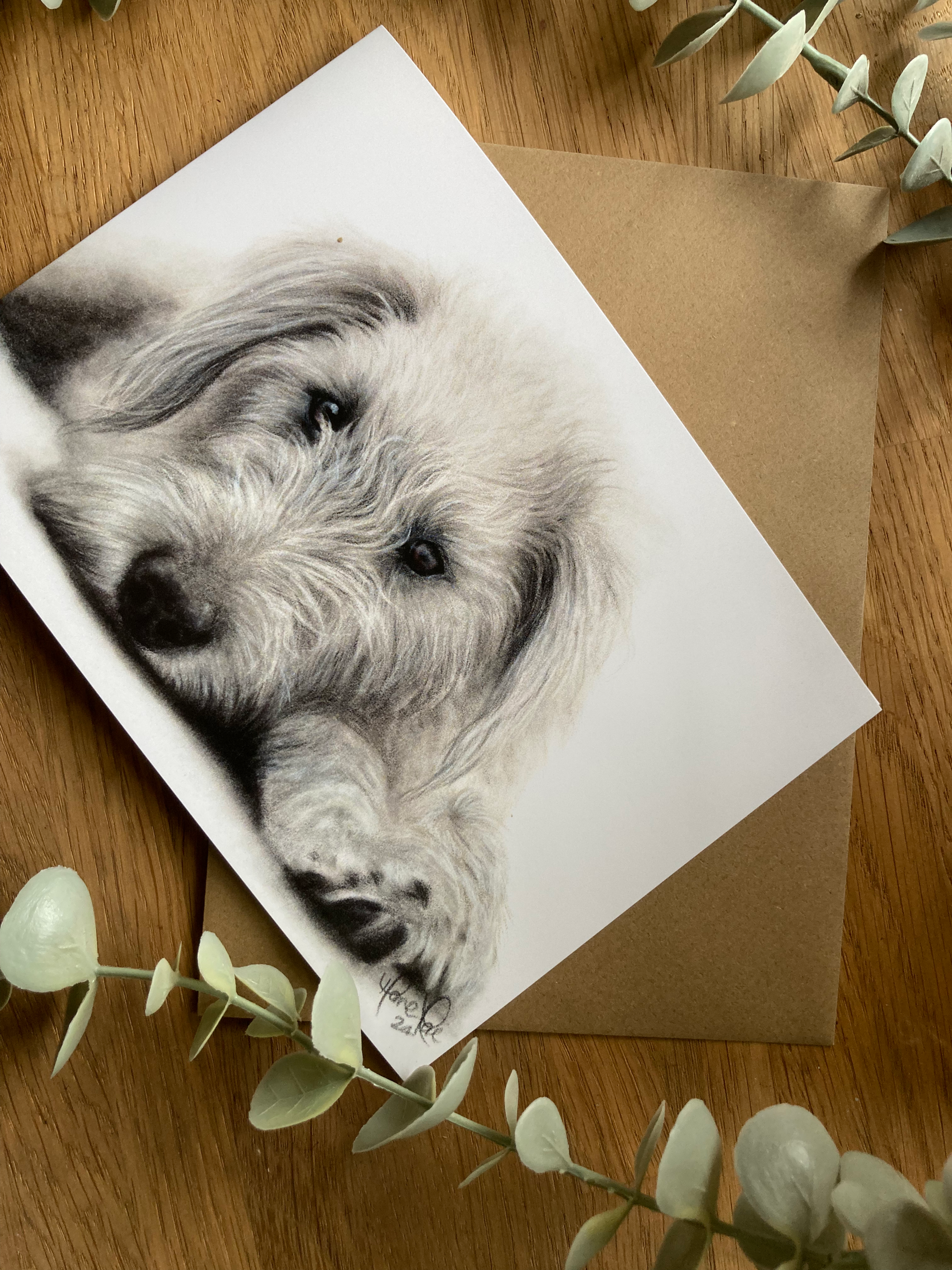 Deerhound Greetings Card