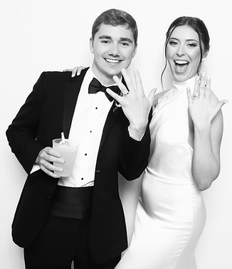Glamorous black and white portraits captured in glam booth