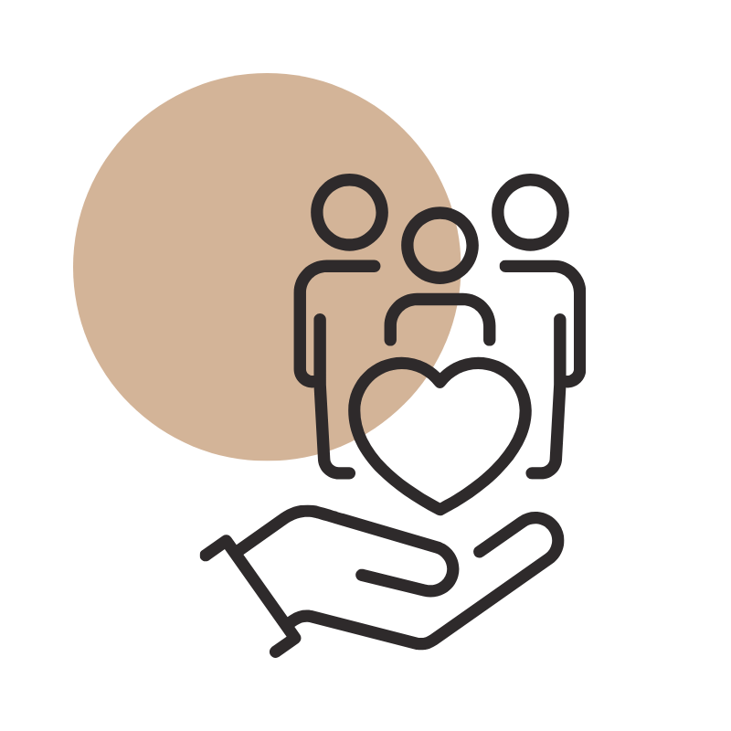 Icon of a family symbolizing pharmacy care for families