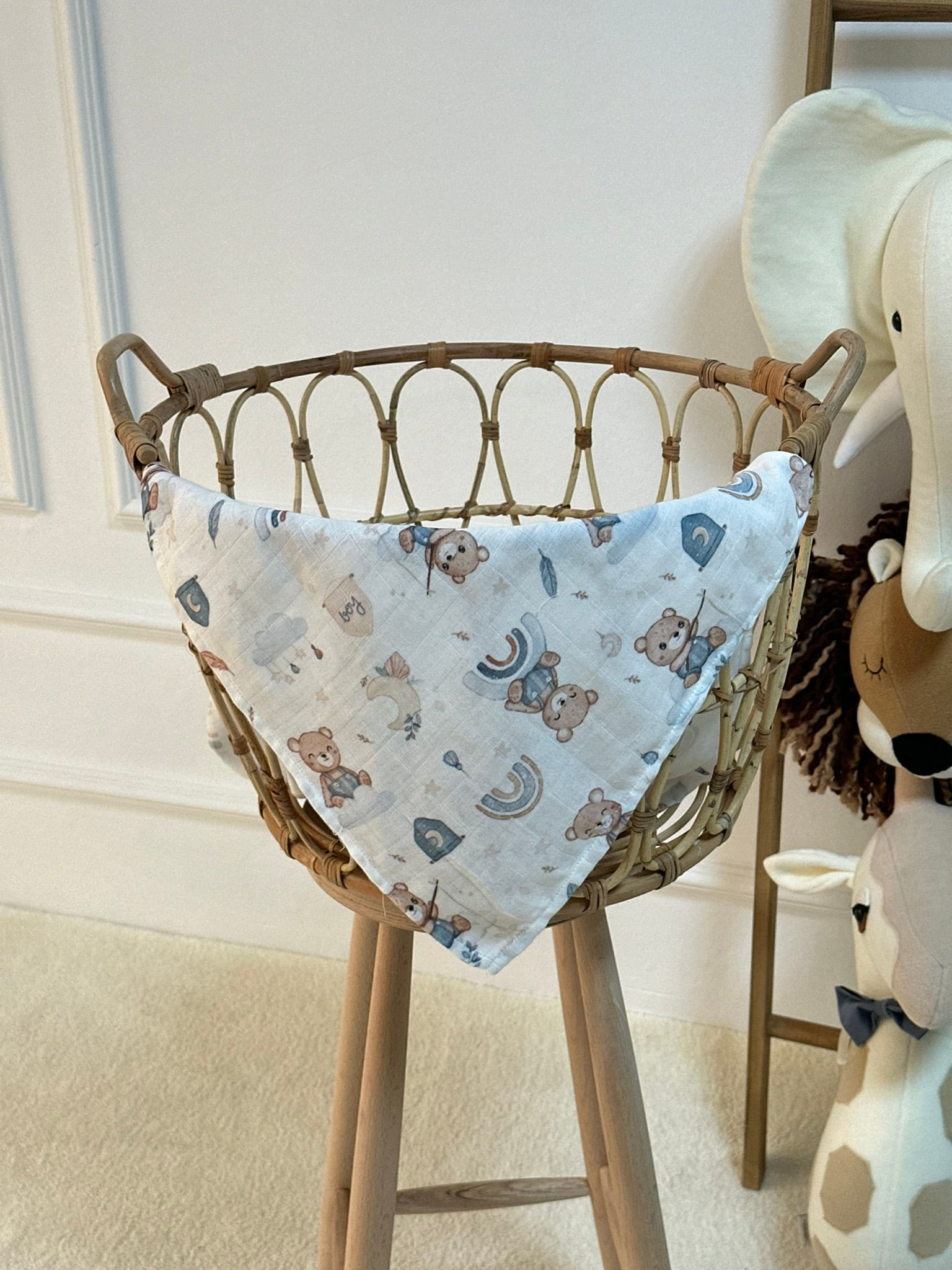 Ayıcık Desenli Müslin Battaniye