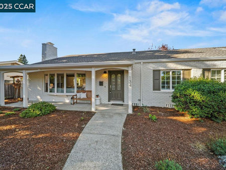 Front exterior of 134 Oxford Dr Moraga California single-family home purchased by first-time relocation buyers.