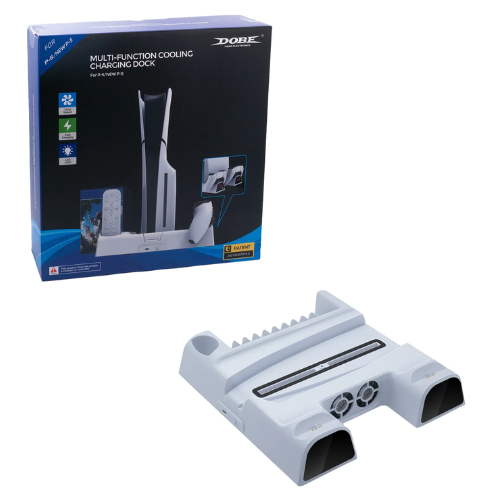 Base de carga multifuncional DOBE con almacenamiento de discos para PS5/PS5 Slim