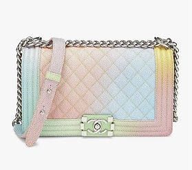 Chanel Rainbow Quilted Caviar Boy Bag Medium
