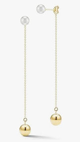MATEO New York 14kt Gold and Pearl Ball Drop Earring